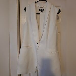 DKNY Ivory Sleeveless Vest for Women